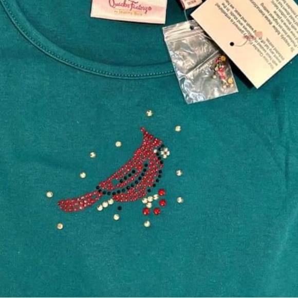 NEW 2 Pk Of Quacker Factory Holiday Twinkle Shirts- medium - Picture 7 of 8